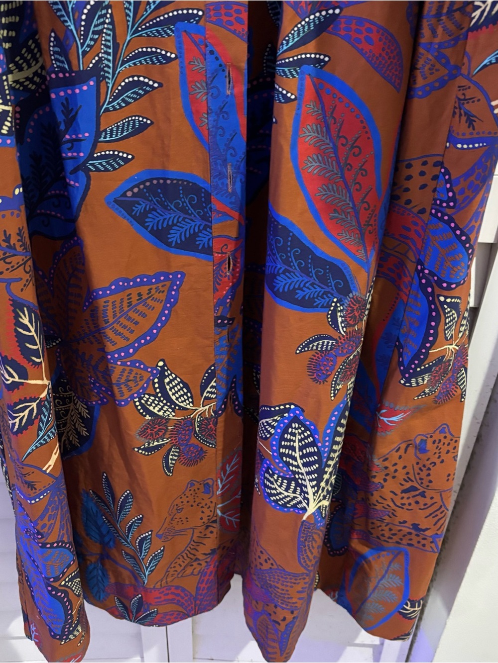 Farm Rio Tropical Print with Leaf and Jaguar Detail Dress Size XL - Picture 9 of 14